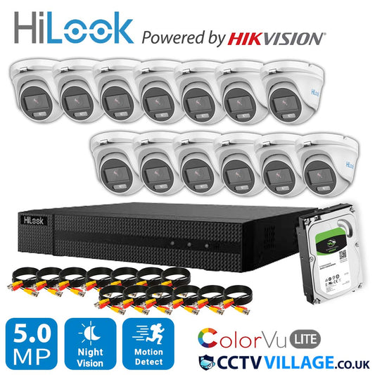 4K HIKVISION COLORVU AUDIO HOME CCTV SYSTEM 8MP DVR 5MP 3K SURVEILLANCE CAMERA 16 CHANNEL DVR 13x CAMERA 1TB HDD