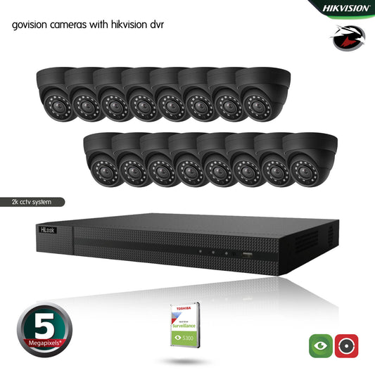 HIKVISION HILOOK CCTV SYSTEM 5MP DVR OUTDOOR NIGHTVISION SECURITY HD CAMERA KIT 16CH DVR 16xCameras 6TB HDD