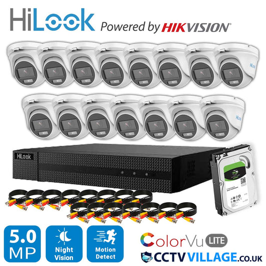 4K HIKVISION COLORVU AUDIO HOME CCTV SYSTEM 8MP DVR 5MP 3K SURVEILLANCE CAMERA 16 CHANNEL DVR 15x CAMERA 1TB HDD