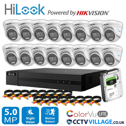 4K HIKVISION COLORVU AUDIO HOME CCTV SYSTEM 8MP DVR 5MP 3K SURVEILLANCE CAMERA 16 CHANNEL DVR 16x CAMERA 2TB HDD