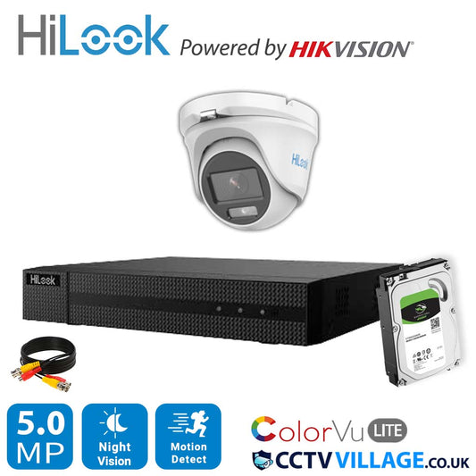 4K HIKVISION COLORVU AUDIO HOME CCTV SYSTEM 8MP DVR 5MP 3K SURVEILLANCE CAMERA 4 CHANNEL DVR 1x CAMERA 1TB HDD