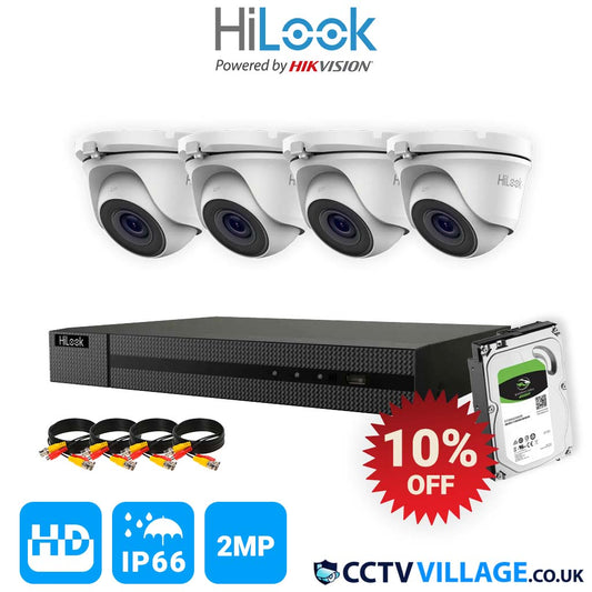 CCTV SYSTEM HIKVISION HIZONE HDMI DVR DOME NIGHT VISION OUTDOOR CAMERAS FULL KIT 4 CHANNEL DVR 4x CAMERA 1TB HDD