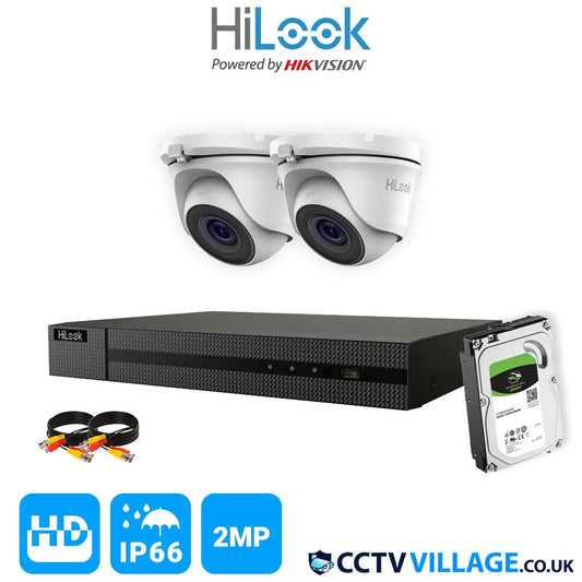 CCTV SYSTEM HIKVISION HIZONE HDMI DVR DOME NIGHT VISION OUTDOOR CAMERAS FULL KIT 4 CHANNEL DVR 2x CAMERA 4TB HDD