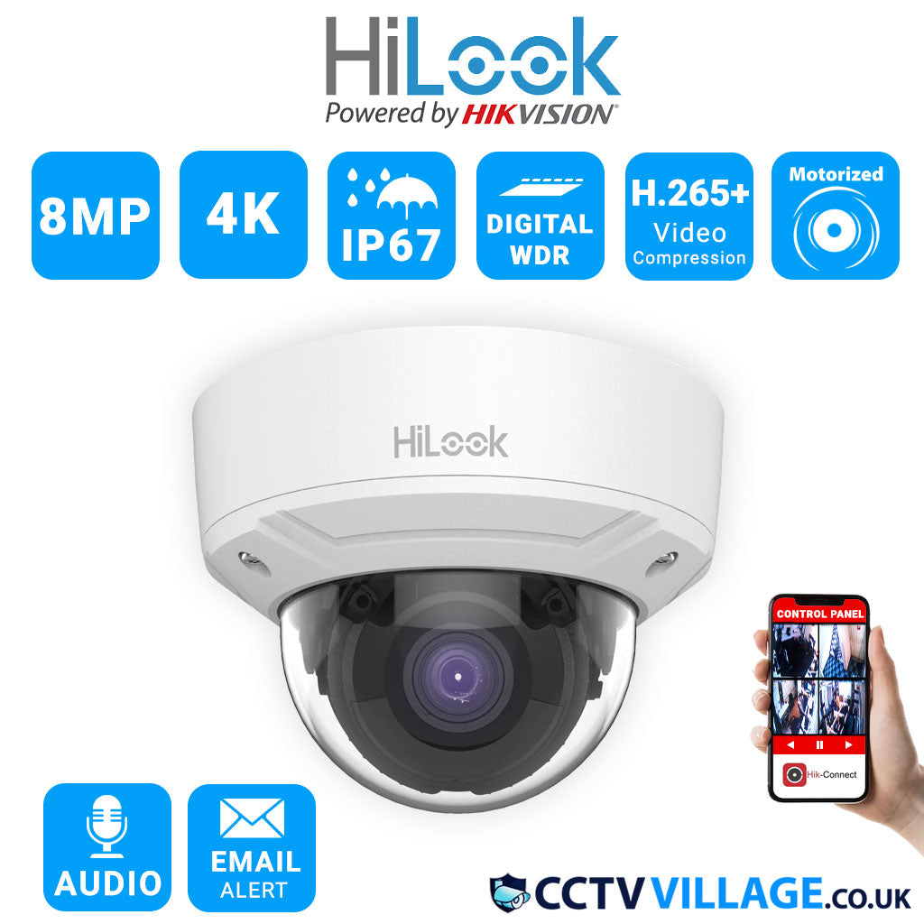 HILOOK HIKVISION 8MP 4K MOTORISE DOME NETWORK POE IP HD CAMERA IP67 IPC-D680H-Z