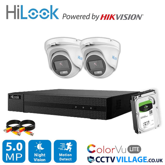 4K HIKVISION COLORVU AUDIO HOME CCTV SYSTEM 8MP DVR 5MP 3K SURVEILLANCE CAMERA 4 CHANNEL DVR 2x CAMERA 1TB HDD