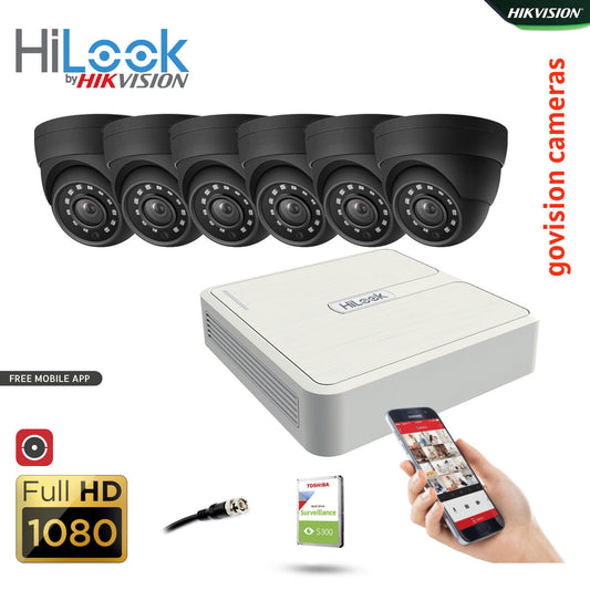 HIKVISION CCTV HD 1080P 2.4MP NIGHT VISION OUTDOOR DVR HOME SECURITY SYSTEM KIT 8CH DVR 6x Cameras (gray) 2TB HDD