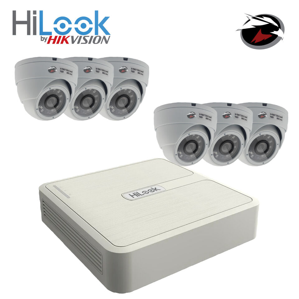 HIKVISION HILOOK CCTV 1080P NIGHT VISION OUTDOOR HD DVR HOME SECURITY SYSTEM KIT 8CH DVR 6xCameras 2TB HDD