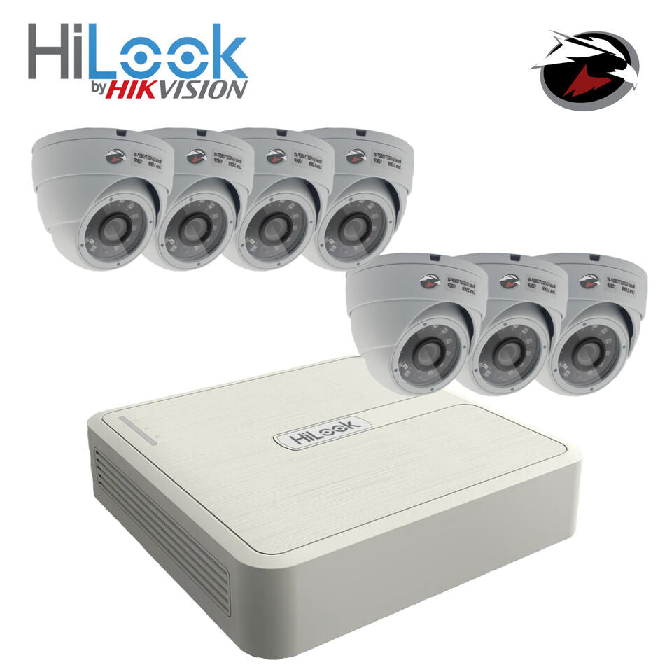 HIKVISION HILOOK CCTV 1080P NIGHT VISION OUTDOOR HD DVR HOME SECURITY SYSTEM KIT 8CH DVR 7xCameras 1TB HDD