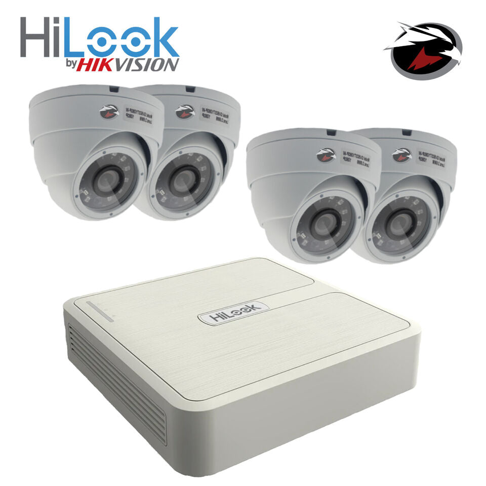 HIKVISION HILOOK CCTV 1080P NIGHT VISION OUTDOOR HD DVR HOME SECURITY SYSTEM KIT 8CH DVR 4xCameras 4TB HDD