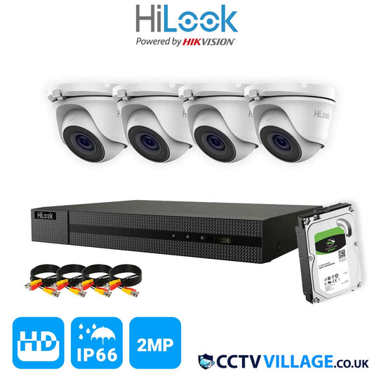 CCTV SYSTEM HIKVISION HIZONE HDMI DVR DOME NIGHT VISION OUTDOOR CAMERAS FULL KIT 8 CHANNEL DVR 4x CAMERA 2TB HDD