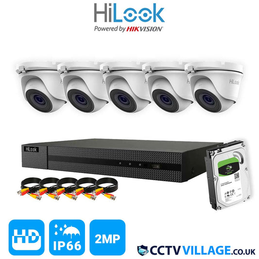 CCTV SYSTEM HIKVISION HIZONE HDMI DVR DOME NIGHT VISION OUTDOOR CAMERAS FULL KIT 8 CHANNEL DVR 5x CAMERA 1TB HDD