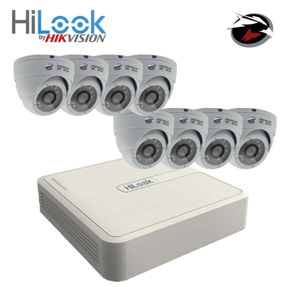 HIKVISION HILOOK CCTV 1080P NIGHT VISION OUTDOOR HD DVR HOME SECURITY SYSTEM KIT 8CH DVR 8xCameras 1TB HDD