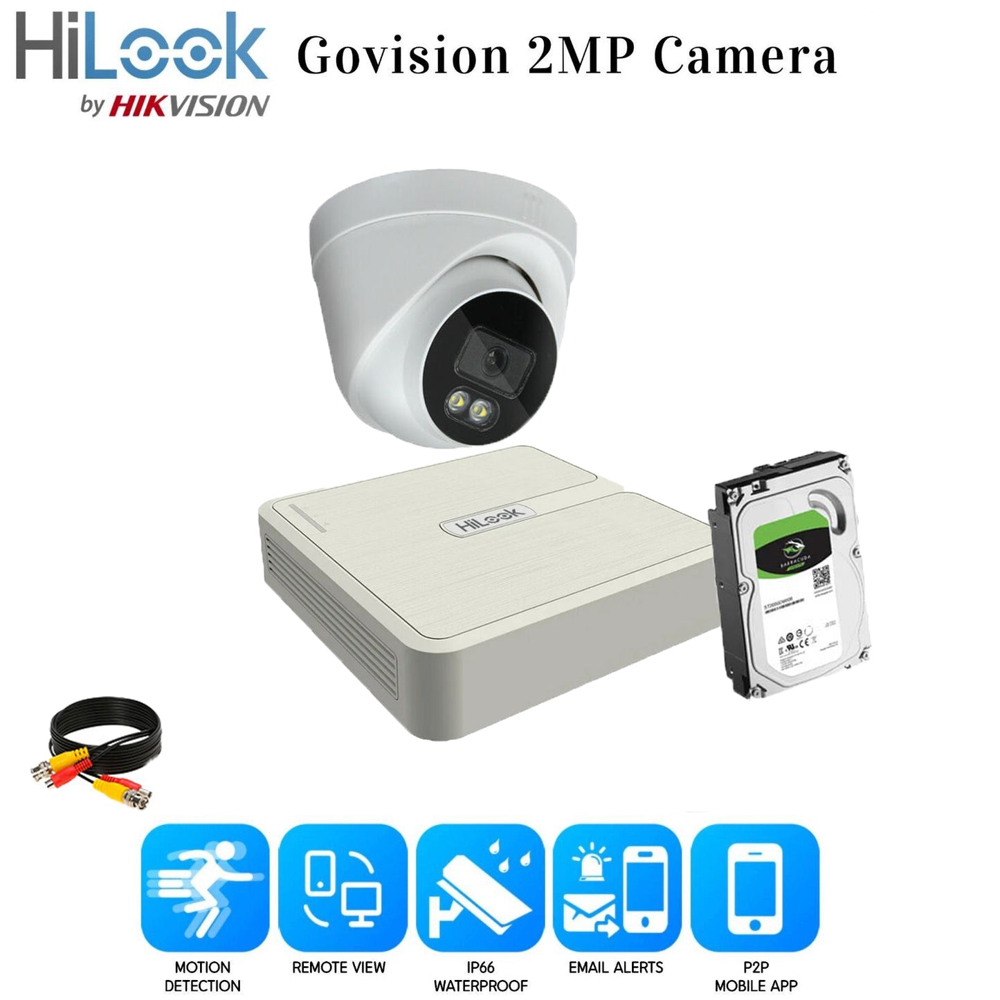 <img src="Hikvision In/Outdoor Hikvision ColorVu CCTV System Hilook audio mic 2MP 1080 camera kit 8ch DVR 1x Camera 1TB HDD.jpg" alt="Surveillance camera system ">