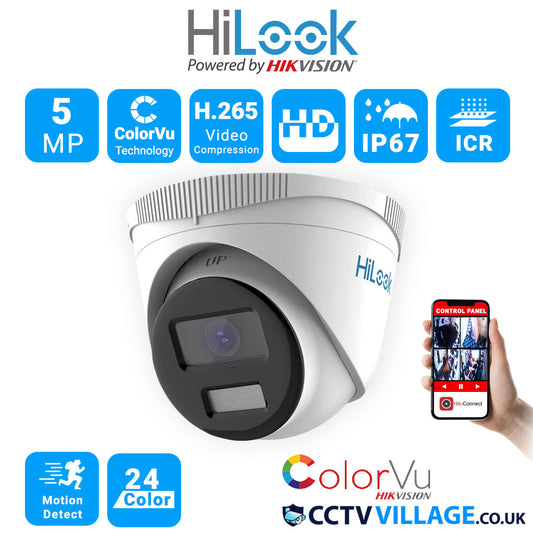HIKVISION HILOOK COLORVU 2K 5MP IP POE IPC-T259H 2.8MM WIDE ANGLE OUTDOOR LIGHT