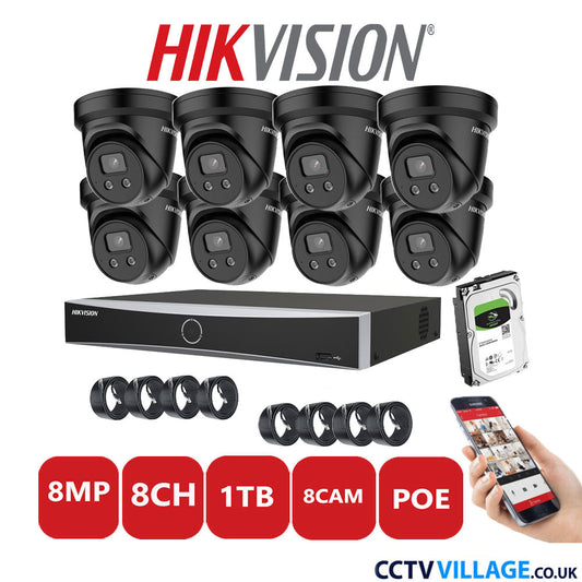 Hikvision 8MP IP system eight cameras with audio 1TB