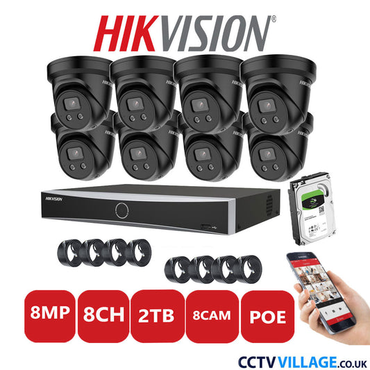 Hikvision 8MP IP system eight cameras with audio 2TB