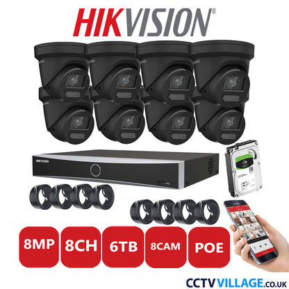 Hikvision 8MP IP system eight cameras with audio 6TB