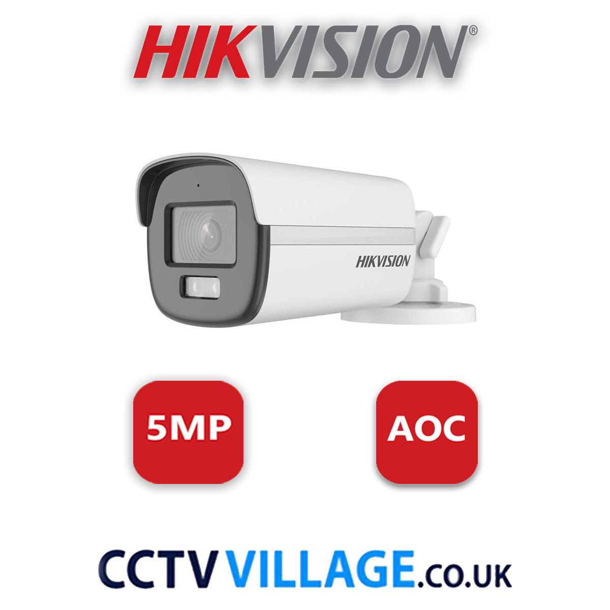 Hikvision 5MP Mix CCTV System 8 Channel DVR-iDS-7208HQHI-K1/4S with 1x Turret Camera DS.2CE78HOT-IT3FS White & 1x Bullet Camera DS.2CE12KF0T-LFS White 1TB HDD Full Kit