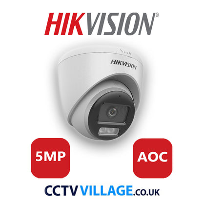 Hikvision 5MP CCTV System 4 Channel DVR-iDS-7204HQHI-K1/2S with 1x Turret Camera DS-2CE72KF0T-LFS White 1TB HDD Full Kit