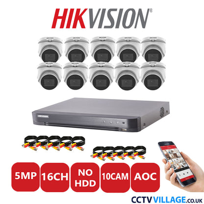 Hikvision 5MP system ten cameras with audio without HDD