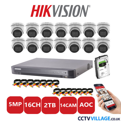 Hikvision 5MP system fourteen cameras with audio 2TB