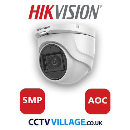 Hikvision 5MP CCTV System 4 Channel DVR-iDS-7204HQHI-K1/2S with 2x Turret Cameras DS-2CE76H0T-ITMFS White NO HDD Full Kit