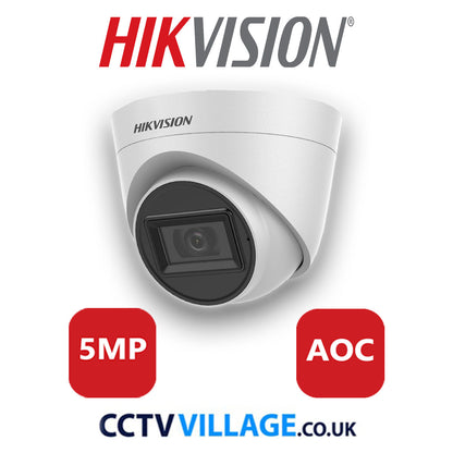 Hikvision 5MP Mix CCTV System 8 Channel DVR-iDS-7208HQHI-K1/4S with 1x Turret Camera DS.2CE78HOT-IT3FS White & 1x Bullet Camera DS.2CE12KF0T-LFS White 2TB HDD Full Kit