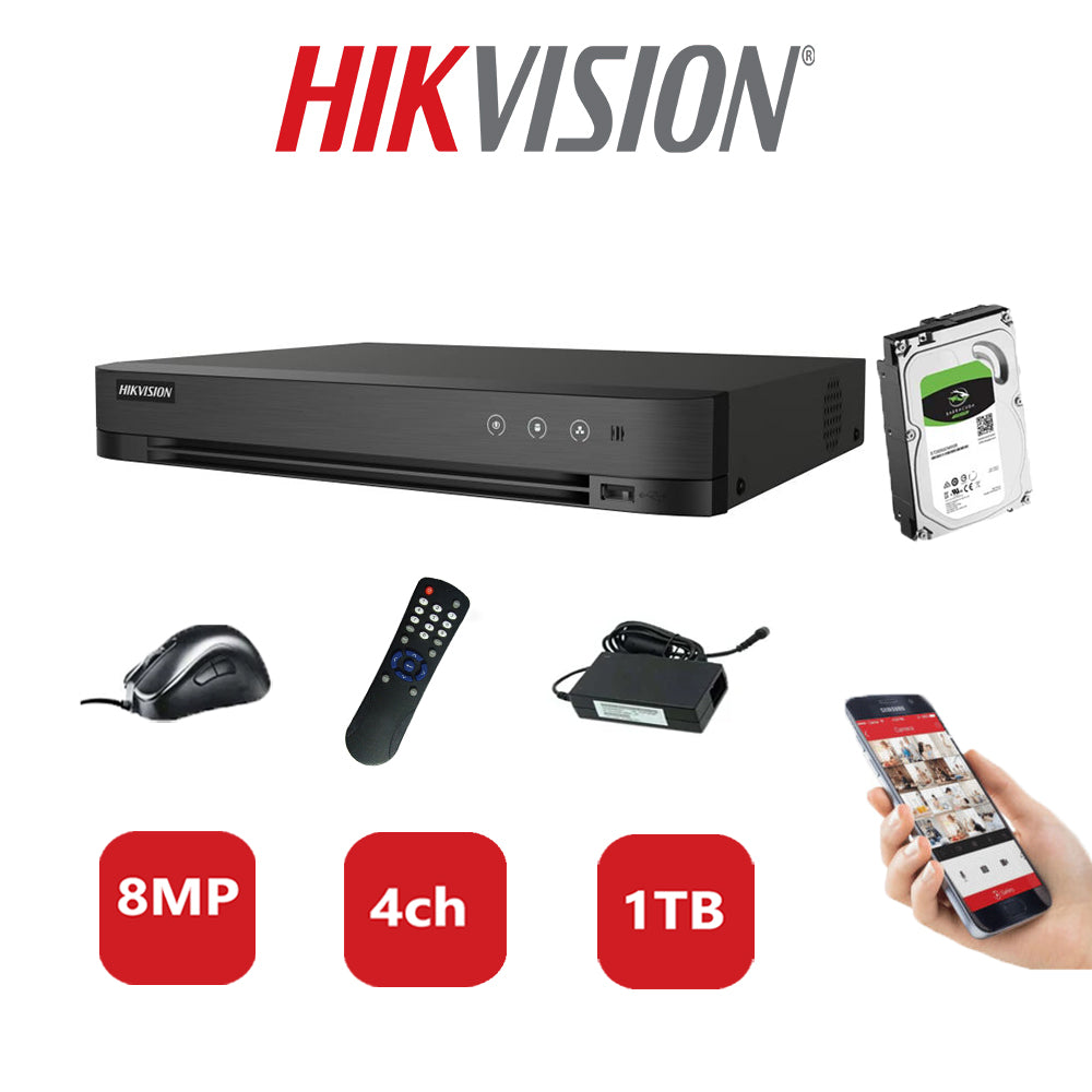 Hikvision 8MP DVR DS-7204HUHI-K1/P  1TB HDD