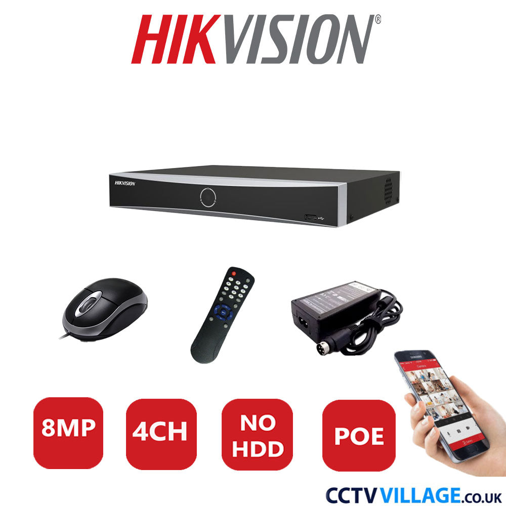 Hikvision 8MP 4CH NVR-DS7604NXI-K1/4P No HDD