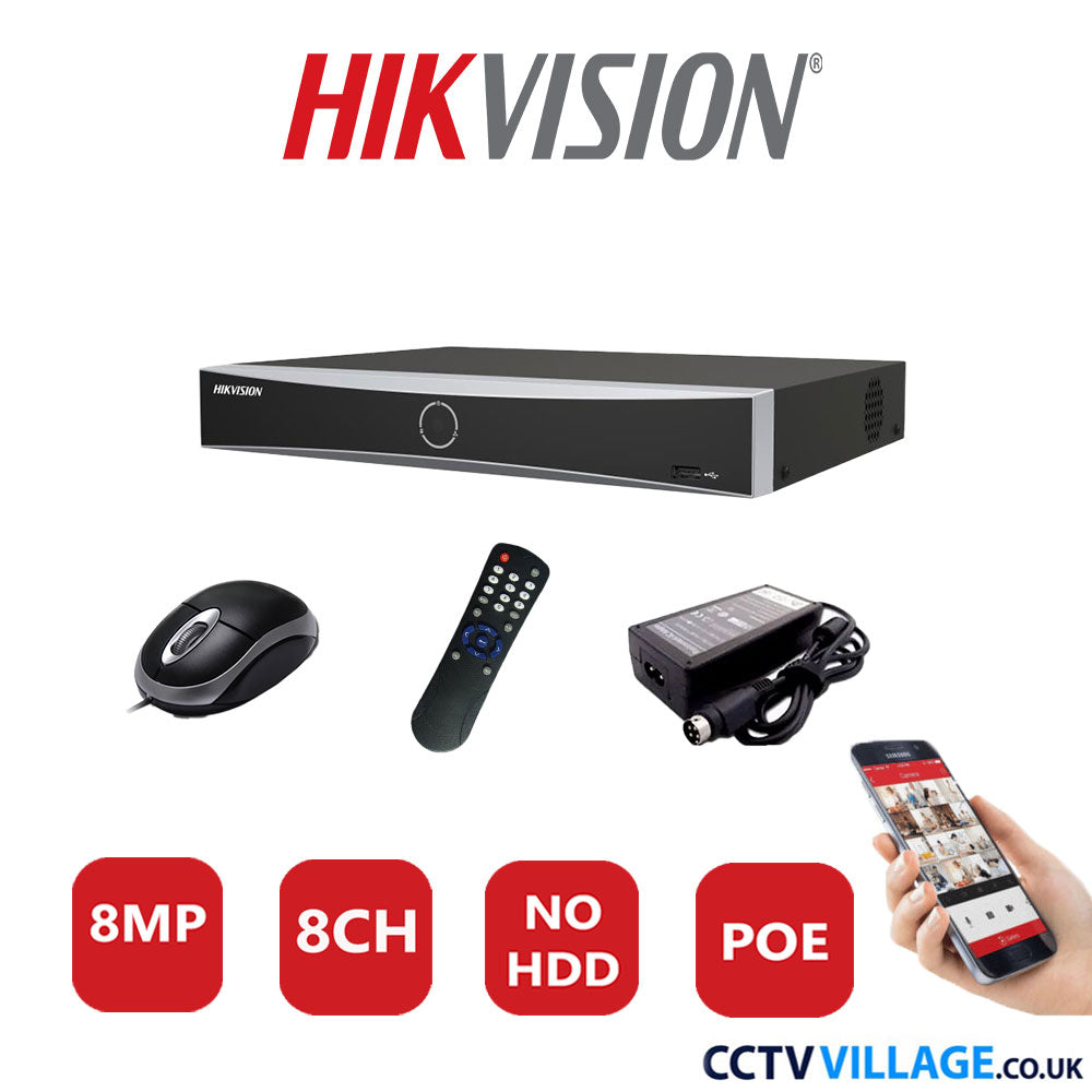 Hikvision 8MP 8CH NVR-DS7608NXI-K1/8P No HDD