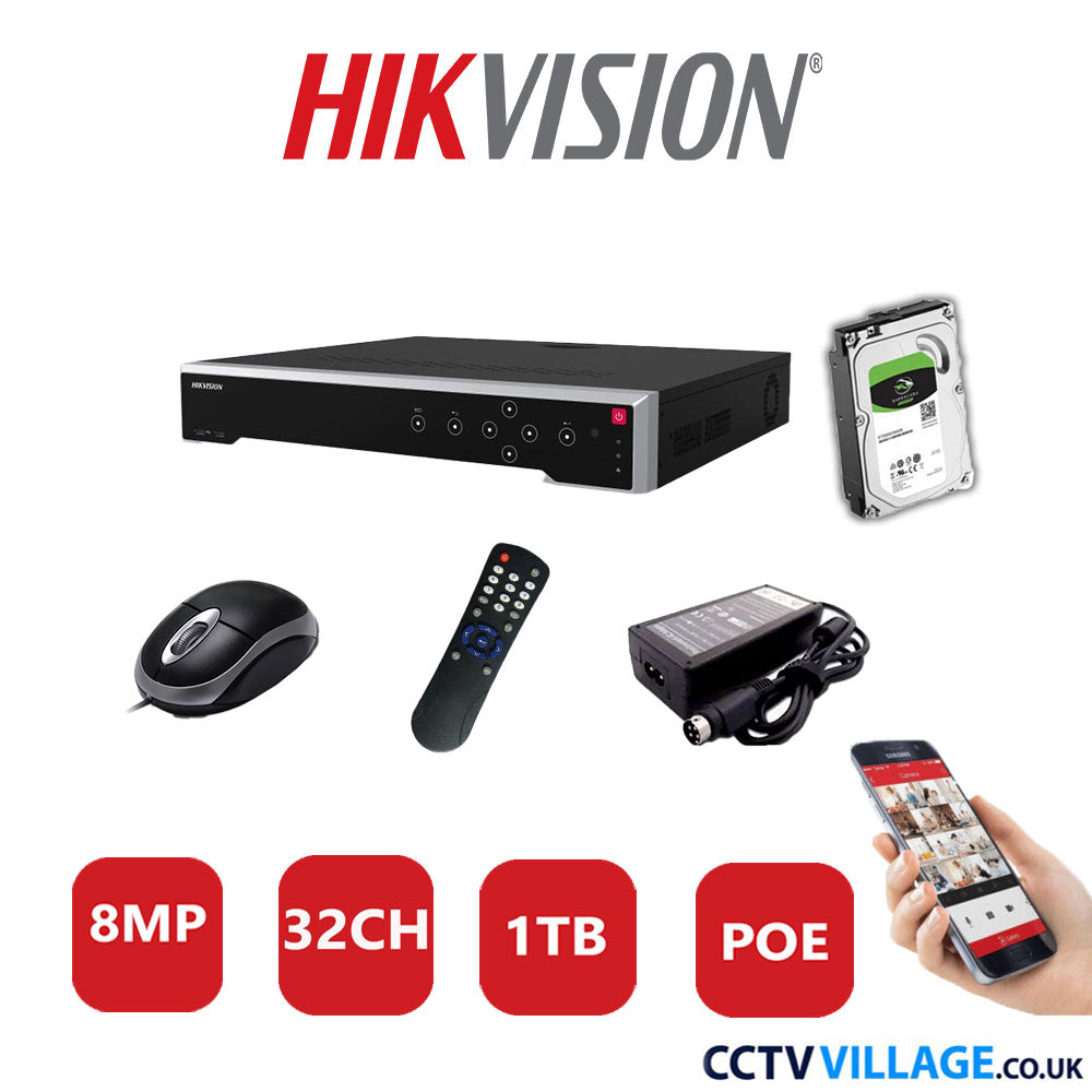 Hikvision 8MP 32CH NVR-DS7732NI-M4/24P 1TB HDD