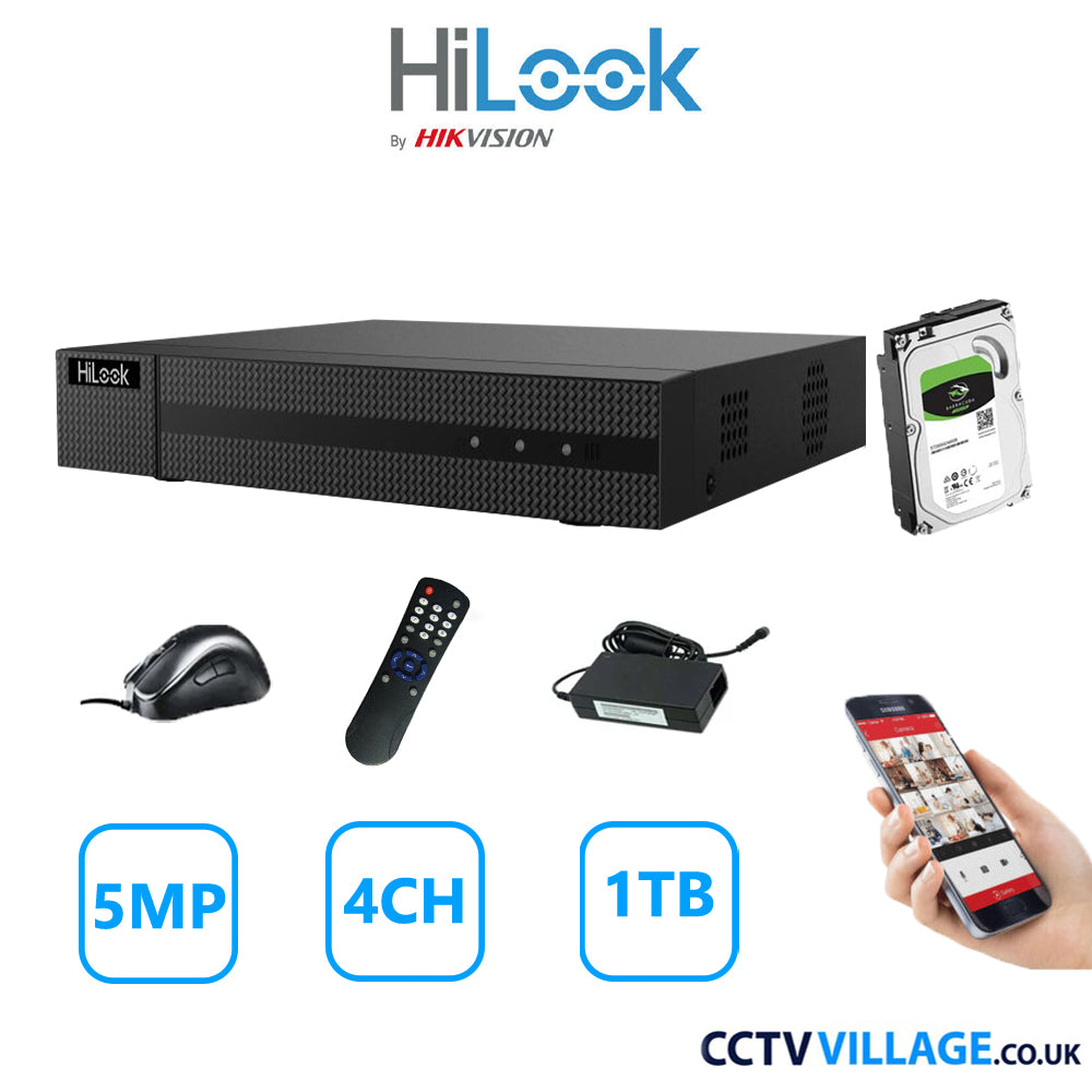 HiLook 5MP 4CH DVR 204Q-M1 1TB HDD