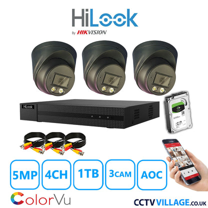 Hilook DVR 4CH and 5MP Hizone Camera Black Full Kit Special Offer