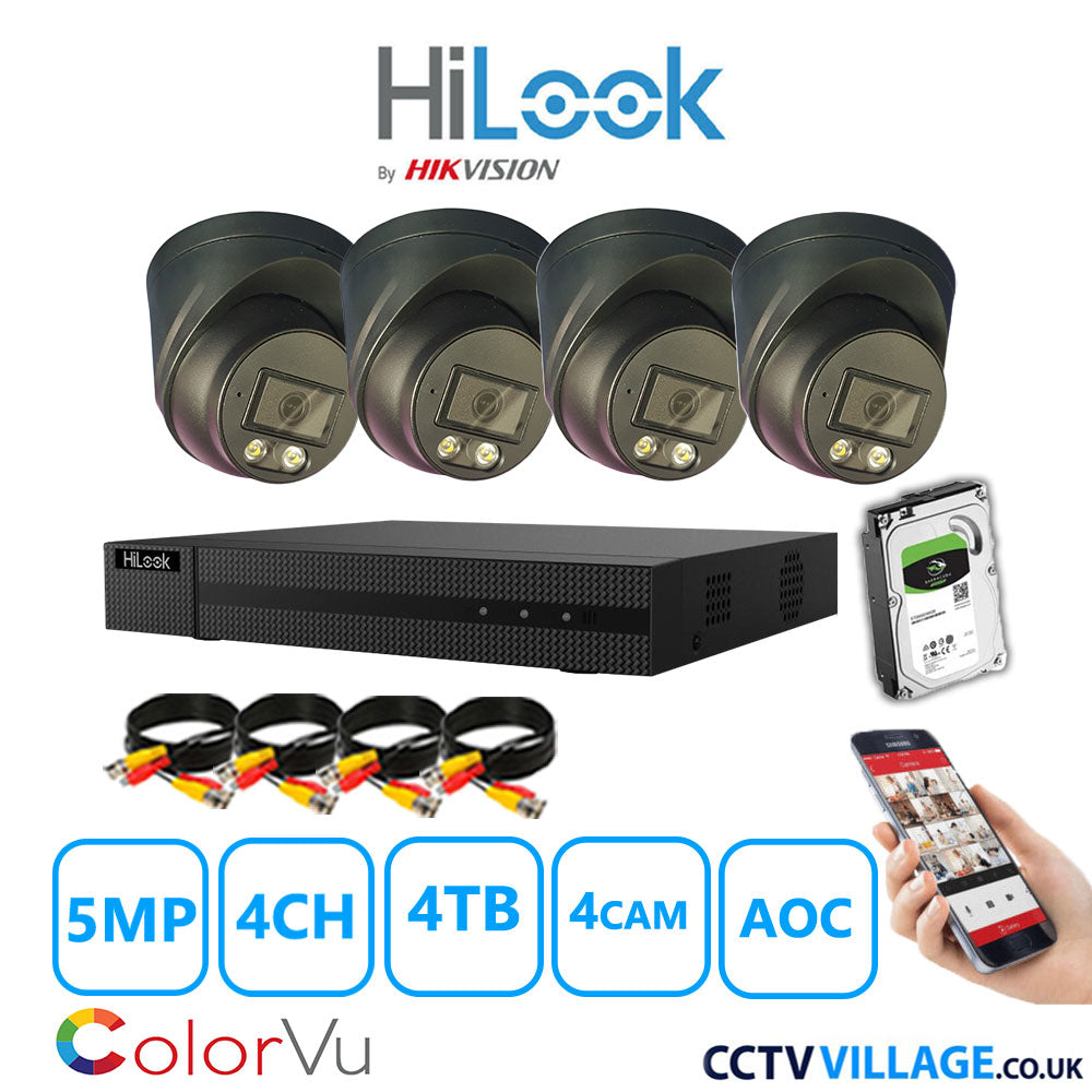 Hilook DVR 4CH and 3K Hizone Camera Black Full Kit Special Offer