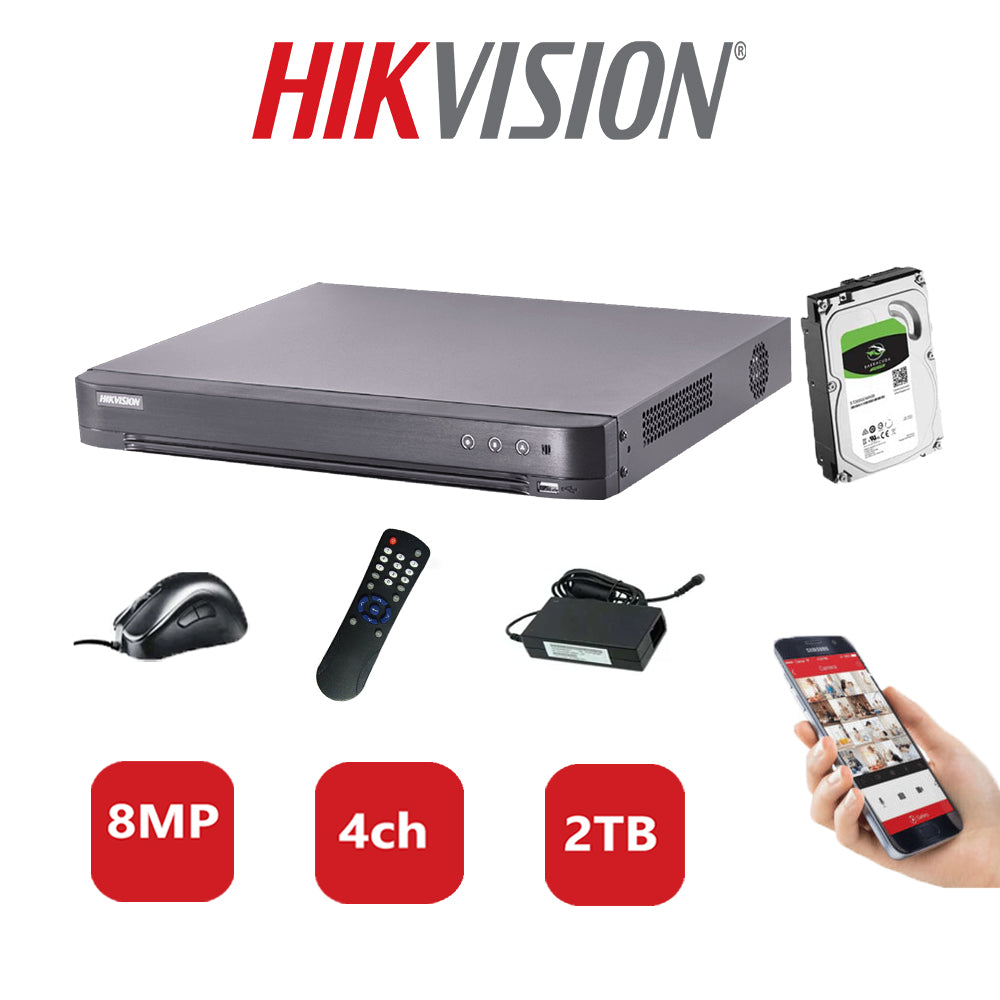 Hikvision 8MP DVR iDS-7204HUHI-K2/4S (B) 2TB HDD