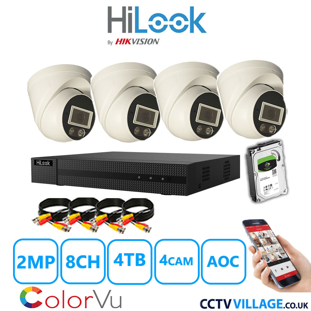 Hilook DVR 8CH and 2MP Hizone Camera White Full Kit Special Offer