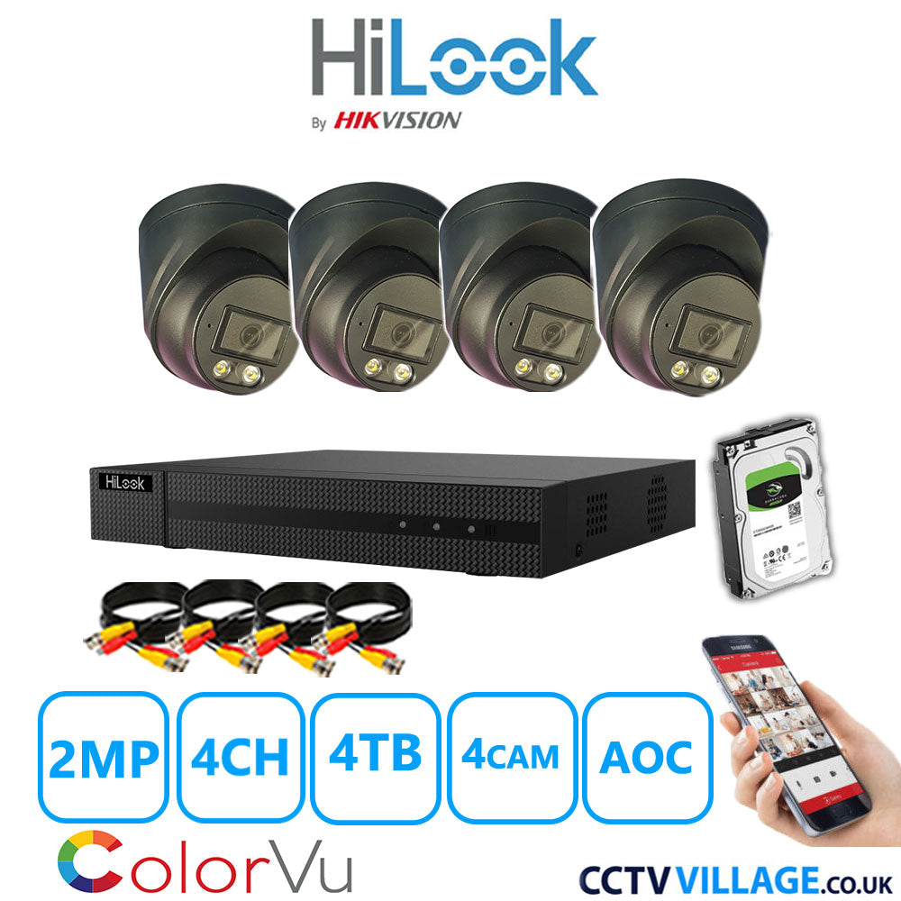 Hilook DVR 4CH and 2MP Hizone Camera Black Full Kit Special Offer