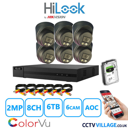 Hilook DVR 8CH and 2MP Hizone Camera Black Full Kit Special Offer