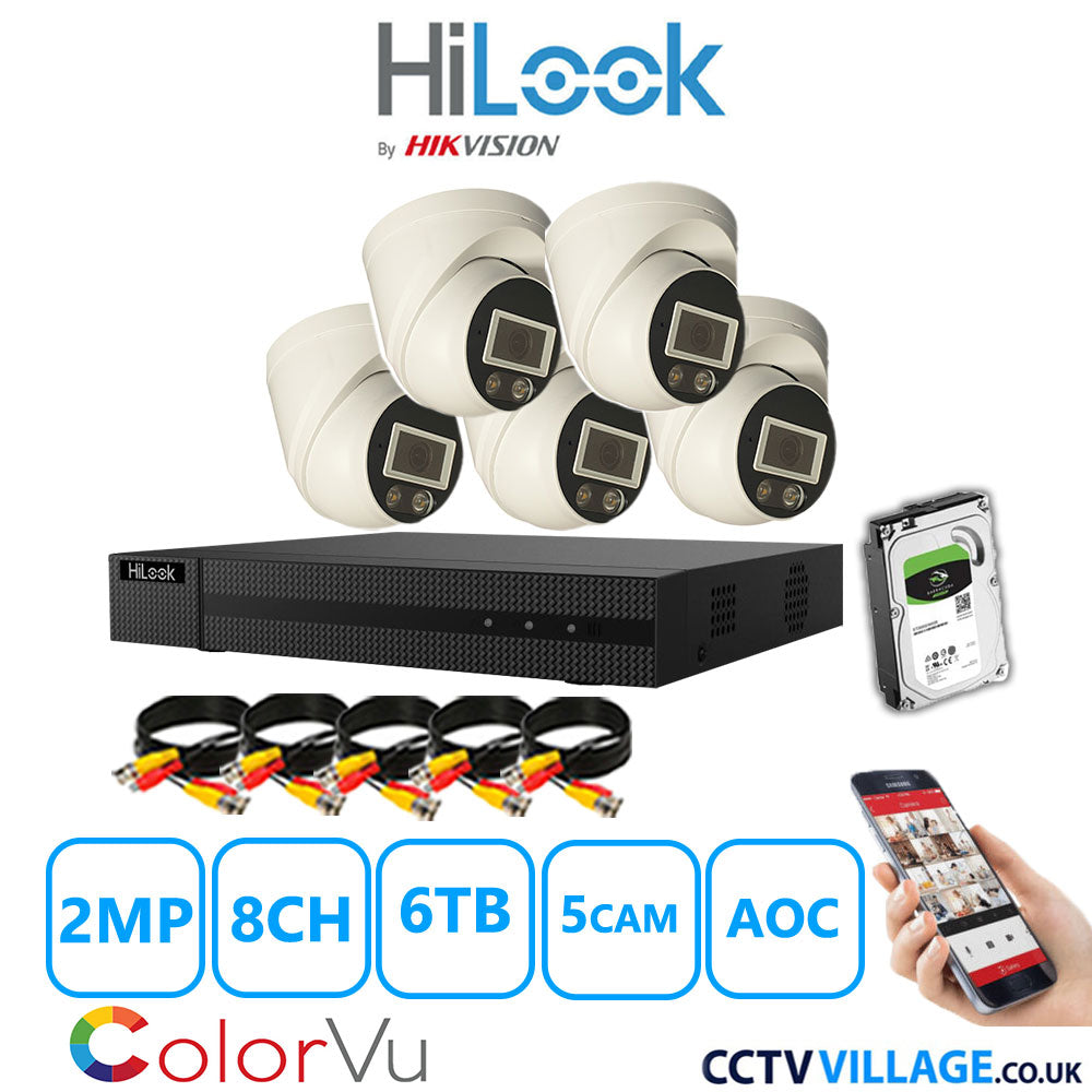 Hilook DVR 8CH and 2MP Hizone Camera White Full Kit Special Offer