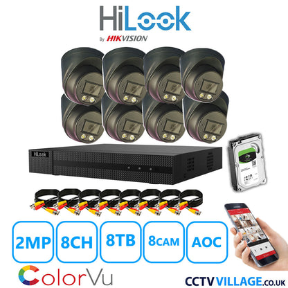 Hilook DVR 8CH and 2MP Hizone Camera Black Full Kit Special Offer