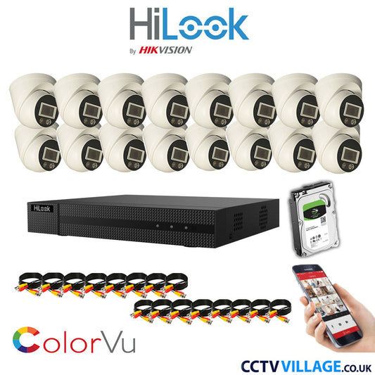 Hilook DVR 16CH and 3K Hizone Camera White Full Kit Special Offer