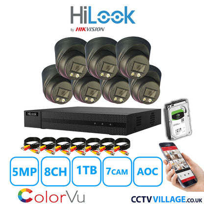 Hilook DVR 8CH and 5MP Hizone Camera Black Full Kit Special Offer