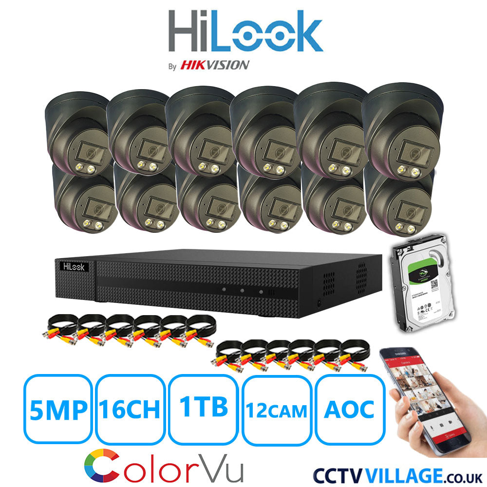 Hilook DVR 16CH and 5MP Hizone Camera Black Full Kit Special Offer