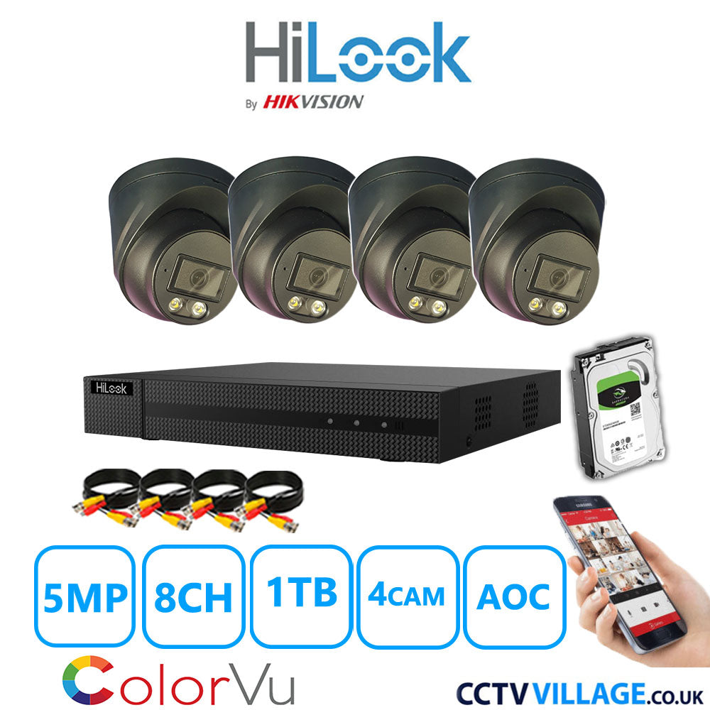 Hilook DVR 8CH and 5MP Hizone Camera Black Full Kit Special Offer