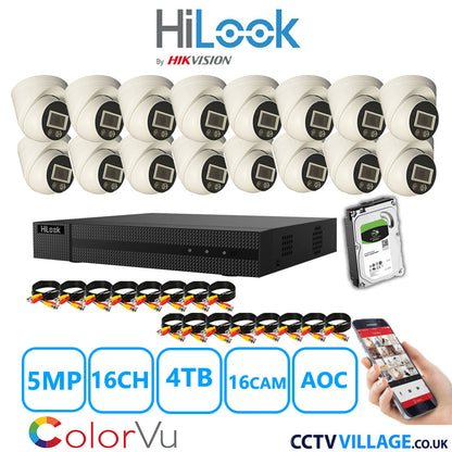 Hilook DVR 16CH and 5MP Hizone Camera White Full Kit Special Offer