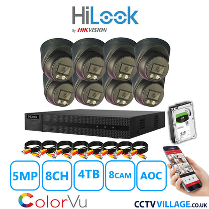 Hilook DVR 8CH and 5MP Hizone Camera Black Full Kit Special Offer