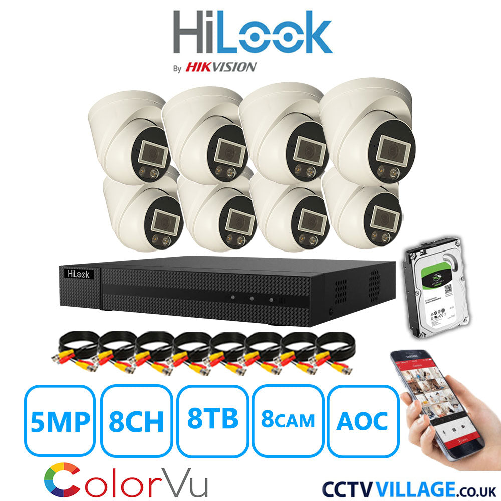 Hilook DVR 8CH and 5MP Hizone Camera White Full Kit Special Offer