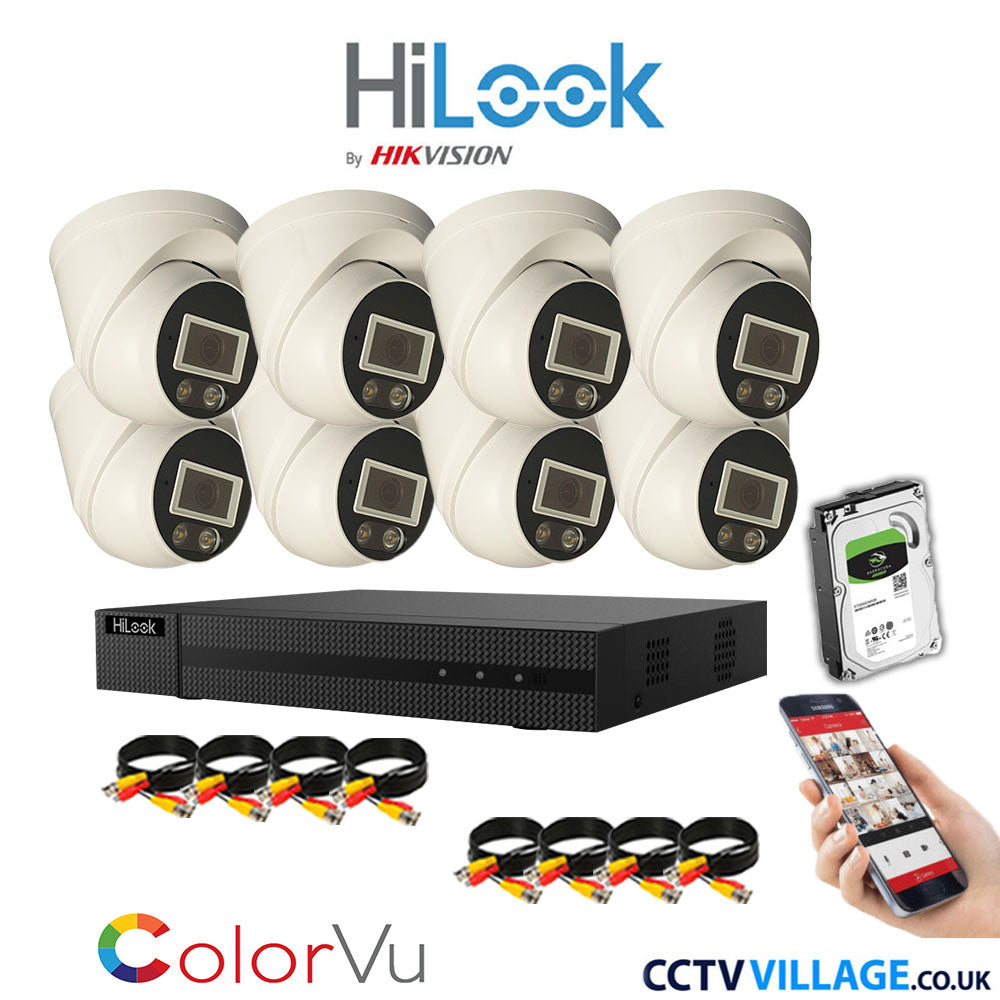 Hilook DVR 8CH and 3K Hizone Camera White Full Kit Special Offer