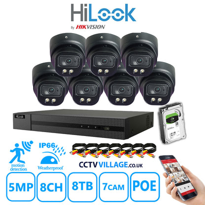 Full IP CCTV System 5MP Kit 8CH Hilook NVR Hizone Black Cameras and HDD Special Offer