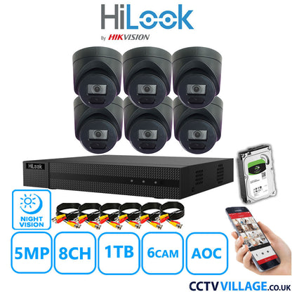 Hilook DVR 8CH and 5MP Hizone IR Night Vision Camera Black Full Kit Special Offer